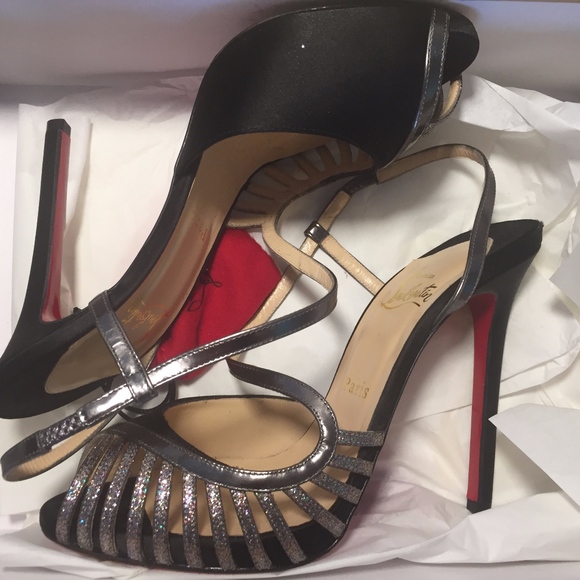 LOUBOUTIN SCOUBRIDOU 120 SATIN/SPECC/GLITTER MINI - Picture 3 of 8